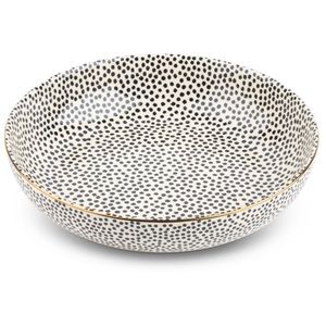 New Thyme & Table Stoneware Serve Large Bowl Dots